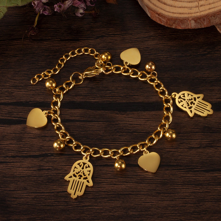 Personalized High-end Stainless Steel Heart-shaped Bracelet. front packet