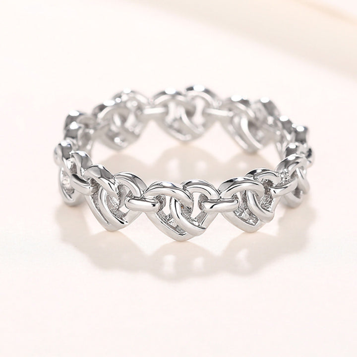 Heart-shaped Chain Ring Women's Simple Fashion. close up