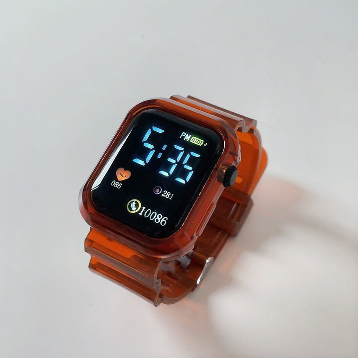 Square LED Electronic Watch. basic side 